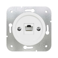 Компьютерная розетка Мезонинъ rj45 для скрытой установки, цвет - белый, серии лахта/лахта сенатъ GE35341-01