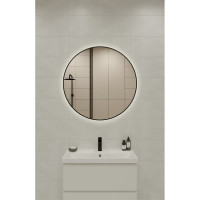 Зеркало Cersanit ECLIPSE smart 90x90 с подсветкой круглое в черной рамке 64197