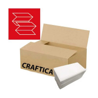 Бумажные полотенца для диспенсеров и дозаторов CRAFTICA листовые z-сложения комфорт 2-сл, двухслойные (20 пачек по 200 шт/уп,белая) 21260