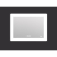 Зеркало Cersanit LED 060 design pro 80x60 с подсветкой, часы, с антизапотеванием, прямоугольное 63549