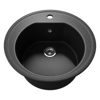 Кухонная мойка Teymi Lina D51, круглая, черная матовая T120101 ЦБ-00266893