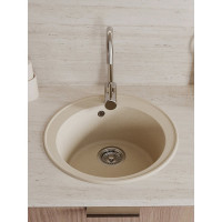 Мойка для кухни Teymi D48 круглая бежевая матовая Lina Smart T120106 ЦБ-00266885 ЦБ-00266886