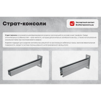 Одиночная усиленная страт-консоль Система КМ 41х41 мм, L650 мм, s: 2,5 мм LO2248 KSSU41-650
