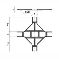 Лестничный Х-разветвитель Система КМ 50х100х1,2 мм LO5169 LXD50-100-1.2
