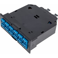 MPO кассета OS2 для модульной панели LAN-FRM-PP-STP/1U LANMASTER 24xLC, тип B, низкие потери, черная LAN-FRM-IN-2MB-24LC/OS2