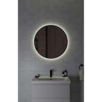 Зеркало Cersanit ECLIPSE smart 80x80 с подсветкой, круглое, в черной рамке 64196