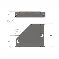 Переходник Система КМ левый 80х200-400 мм ПЛЮС PL0729 PDplus80-200-400-L