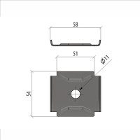 Фиксатор площадка Система КМ INOX304 LO8154 FP INOX304