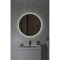 Зеркало Cersanit ECLIPSE smart 90x90 с подсветкой круглое в черной рамке 64197