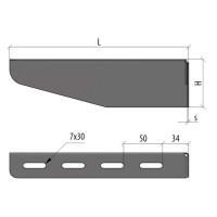 Консоль с опорой Система КМ 500 мм INOX304 LO6519 KSP500 INOX304