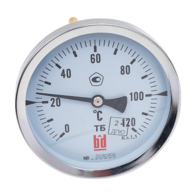 Биметаллический термометр BD ТБ 100Т/150 (0-120С), G1/2, кл. т. 1,5 1161001014