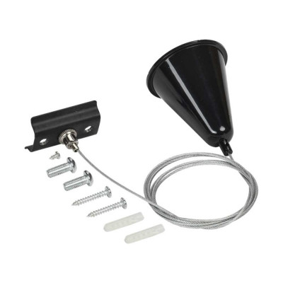 Комплект подвеса для шинопровода IEK Lighting с тросом 1,5м, черный LT-SO0D-KPT-D15-K02