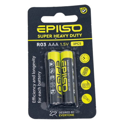 Солевой элемент питания Epilso (угольно-цинковый) r03/aaa 2pcs small blister EPB-R03-2SmB