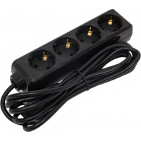 Удлинитель IEK у04 4 места с/з 3м 3x1мм2 16а 250в черный WYP10-16-04-03-Z-K02
