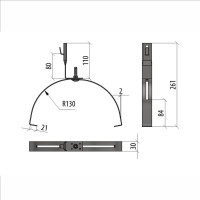 Держатель зажимной для фигурного конька для прутка Система КМ D5-8 мм AURAFORT ZN MA0429 DFKZ-D5-8 ZN