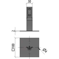 Приклеиваемый держатель болтовой Система КМ для прутка D5-10 мм H150 мм TD MA0270 PDB-H150-D5-10 TD