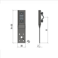 Прямой держатель болтовой для прутка Система КМ D5-10 мм H60 мм AURAFORT ZN MA0229 DBP-H60-D5-10 ZN