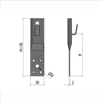 Прямой держатель зажимной Система КМ для прутка D5-8 мм H150 мм HD MA0246 DZP-H150-D5-8 HD