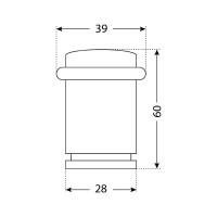 Ограничитель дверной СТАНДАРТ 588А-1 SN матовый никель ЕВРОПАКЕТ цилиндр 13041