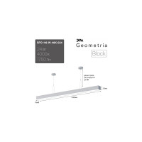 Светильник LED Geometria ЭРА SPO-116-W-40K-024 Block 24Вт 4000K 1900Лм IP40 1200х70х40 белый подвесной Б0058866
