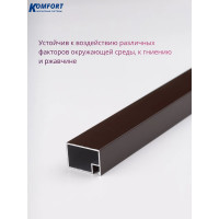 Профиль для москитной двери KOMFORT москитные системы рамный, 25x17, коричневый, 1 м ПРК02672