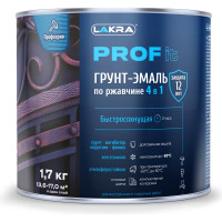 Грунт-эмаль по ржавчине 4 в 1 ЛАКРА prof it, быстросохнущая, база а, ral 9003, 1.7 кг ЛА-00001599