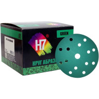 Круг абразивный Green 150 мм, 50 шт, 15 отв, Р 40 H7 384738