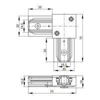 l-образный внутренний соединитель для однофазного шинопровода IEK Lighting черный LT-SO0D-SLV-1-K02