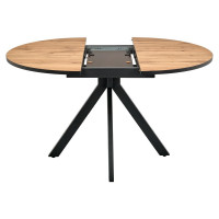 Круглый раскладной стол BRADEX rudolf 100-130x100x75 см, дуб вотан, чёрный RF 0301