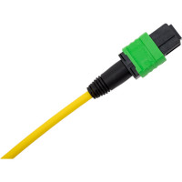 Кабельная сборка TopLan MPO-MPO, 12 волокон OS2, тип B (Key Up-Key Up), низкие потери, LSZH, 20 м, желтая TOP-12M-12M/OS2B-20