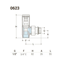 Угловой вентиль SR Rubinetterie tondera, ручной регулировки, для медной трубы 0623-1500Z0E0
