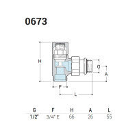 Угловой запорный вентиль SR Rubinetterie tondera 1/2-3/4 золото 0673-1500D0E0