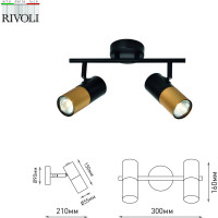 Настенно-потолочный спот Rivoli Belladonna 7073702 2 х GU10 15 Вт поворотный Б0057931