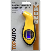 Шинный манометр TopAuto цифровой та-105, led-подсветка вентиля и дисплея, до 10 атм 14621