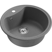 Мойка MIXLINE ml-gm09 круглая, темно-серая (309), 510 мм (глуб. чаши 190) new 551798