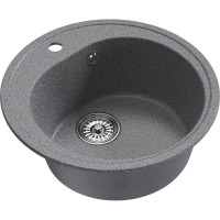 Мойка MIXLINE ml-gm11 круглая, темно-серая (309), 500мм (глуб. чаши 180) new 551822