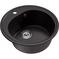 Мойка MIXLINE ml-gm11 круглая, черная (308), 500мм (глуб. чаши 180) new 551821