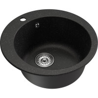 Мойка MIXLINE ml-gm13 круглая, черная (308), 495мм (глуб. чаши 200) new 551890