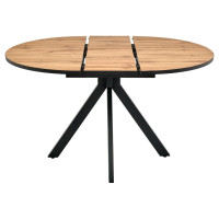 Круглый раскладной стол BRADEX rudolf 100-130x100x75 см, дуб вотан, чёрный RF 0301