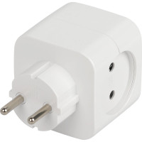 Электрический разветвитель ЭРА SP-2-USB-W на 2 розетки, 220V + 2xUSB 2400mA, без заземления, 10А, белый Б0049531