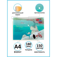 Папка-конверт COMIX География на кнопке А4 Дания A7580 DM