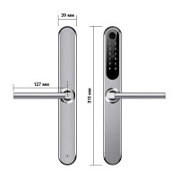 Электронный замок Novilock Smart slim silver v.4203 с врезным механизмом 4585 v.4933 4998