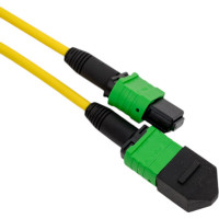 Кабельная сборка TopLan MPO-MPO, 12 волокон OS2, тип B (Key Up-Key Up), низкие потери, LSZH, 20 м, желтая TOP-12M-12M/OS2B-20