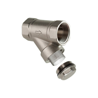 Фильтр RTP латунь, внутренняя/внутренняя резьба, 1/2"х45, никелированный, 41133