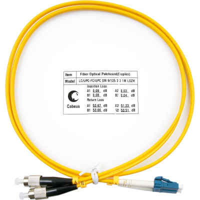 Оптический шнур Cabeus FOP(d)-9-LC-FC-1,5m