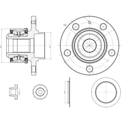 Передняя ступица для автомобиля vw polo sedan (rus) (10-)/(20-)/skoda rapid (12-)/skoda fabia TRIALLI MR 1844