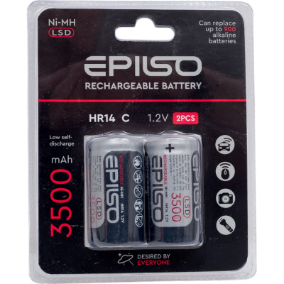 Epilso Аккумулятор никель-металл-гидридный (nimh)hr14/c 3500mah 2bc 1.2v lsd EPB-HR14-3.5-LSD