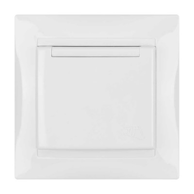 Розетка TDM ELECTRIC Лама 2П+З 16А 250В IP44 с крышкой белая SQ1815-0026
