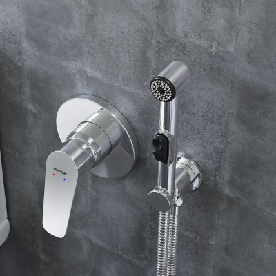 Смеситель монтируемый в стену Damixa Jupiter с гиг. душем, хром 777510001