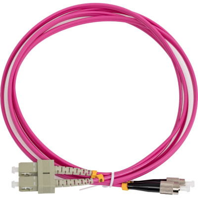 Оптический шнур Cabeus duplex sc-fc 50/125 mm om4 2м lszh FOP-50-OM4-SC-FC-2m